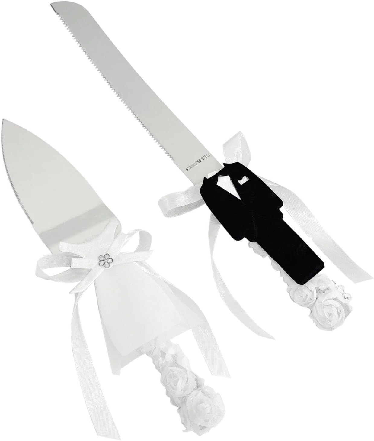Wedding Cake Knife and Server Set - Vintage Design Stainless Steel Cake Cutter Set - Gifts for Wedding Anniversary Party Celebration