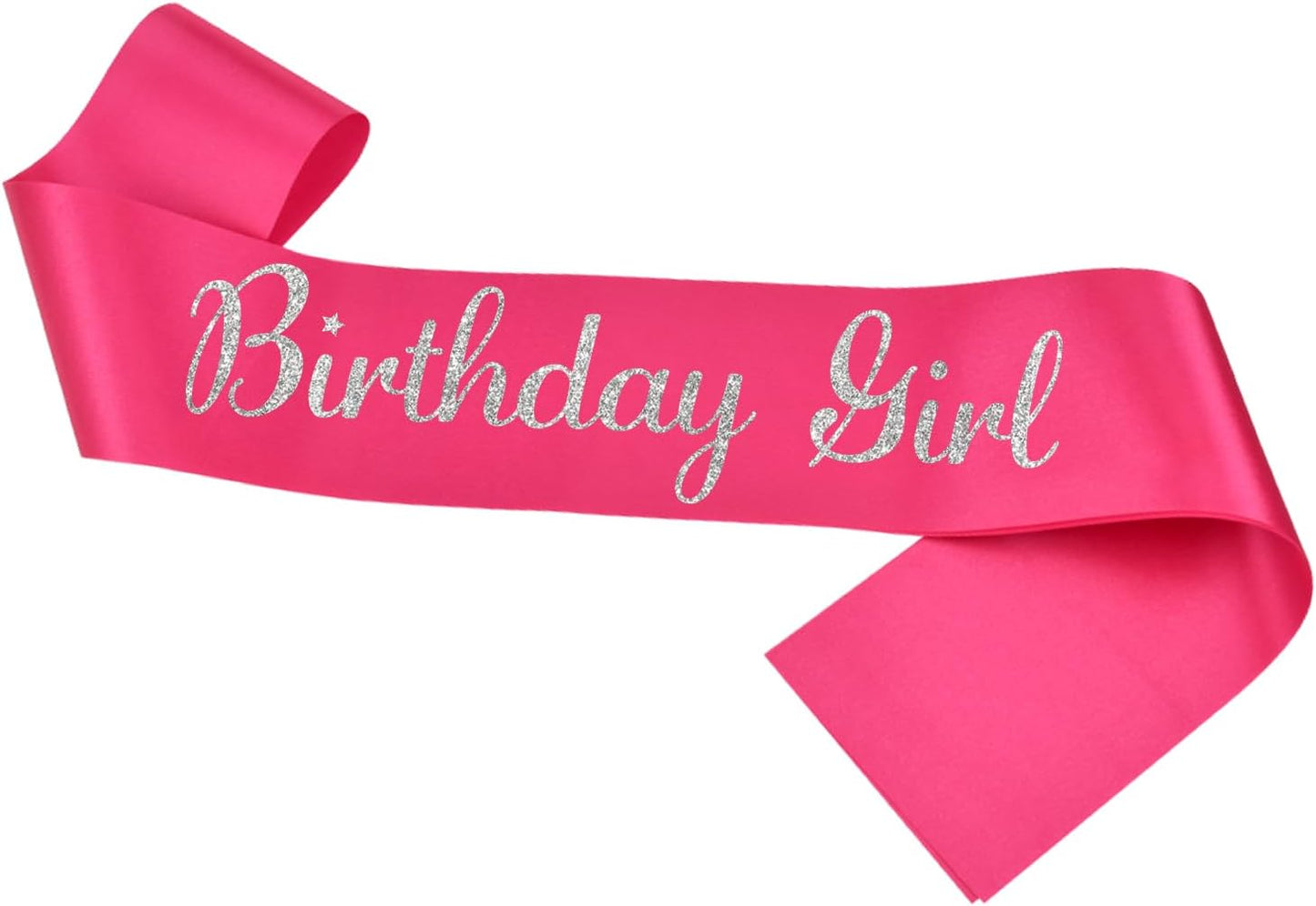 Birthday Girl Sash, White Silver Sash for Women and Girls, Birthday Party Decorations, Satin Material, One Size Fits Most