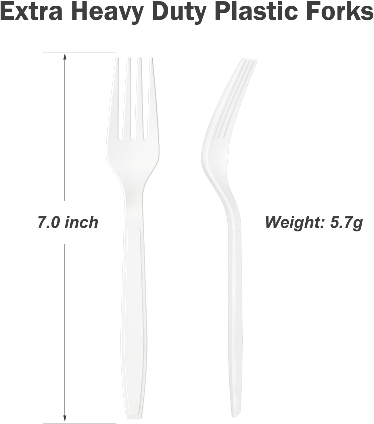 Dealusy 360 Count Extra Heavy Duty Clear Plastic Forks Disposable, BPA-Free, Heat Resistant, Solid and Durable Disposable Forks Bulk, Premium Plastic Forks heavy duty for Party Supply