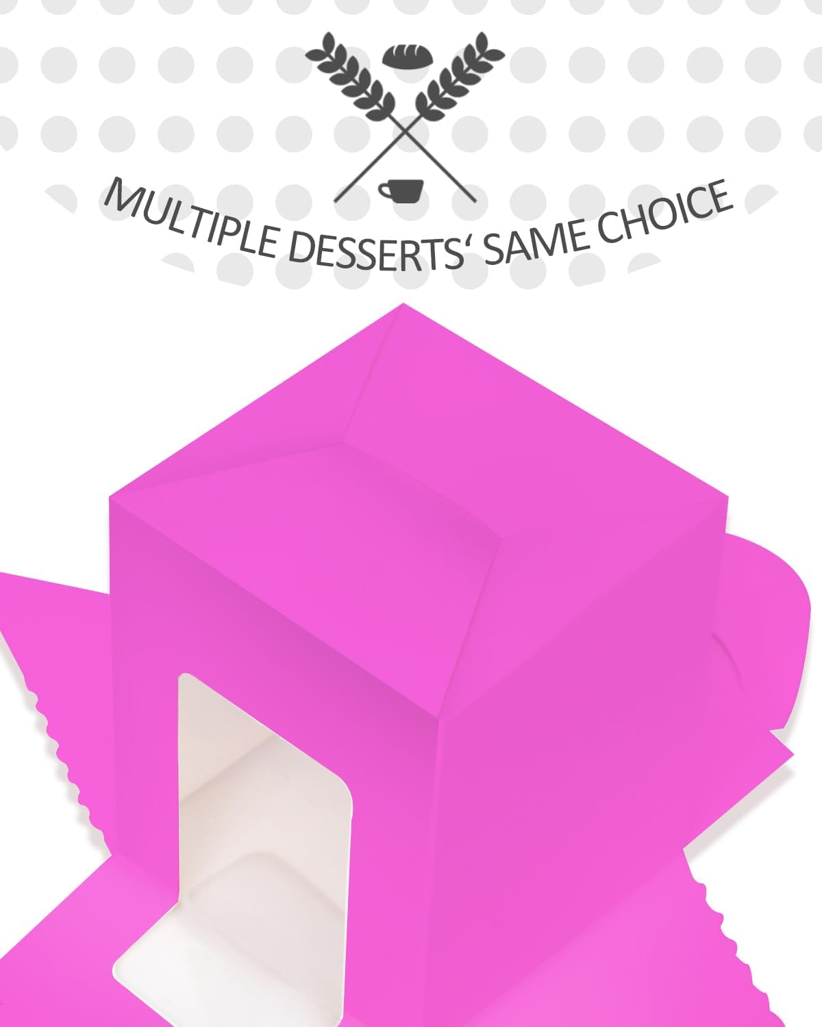 qiqee 60pcs Cupcake Boxes Individual Disposable White Single Box with Window 3.6 * 3.6 * 4.3inch Cupcake Containers/Holders