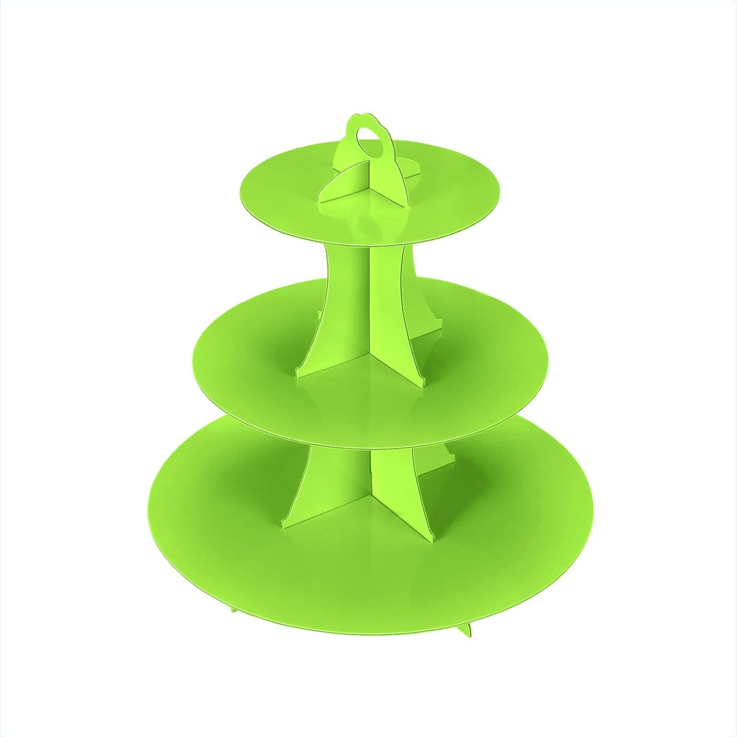 YLDW Cupcake Stand, 3-Tier Cupcake Stand Display, Cardboard Cup Cake Tower Stand, Disposable Dessert Stand for Birthday Tea Party Baby Shower Treat Decorations, Pink