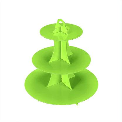 YLDW Cupcake Stand, 3-Tier Cupcake Stand Display, Cardboard Cup Cake Tower Stand, Disposable Dessert Stand for Birthday Tea Party Baby Shower Treat Decorations, Pink