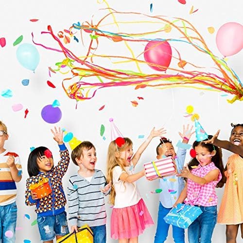 30 Pieces Hand Throw Streamers Confetti Poppers No Mess Paper Crackers for Birthday Wedding Celebrations Graduation Party Favors Shows