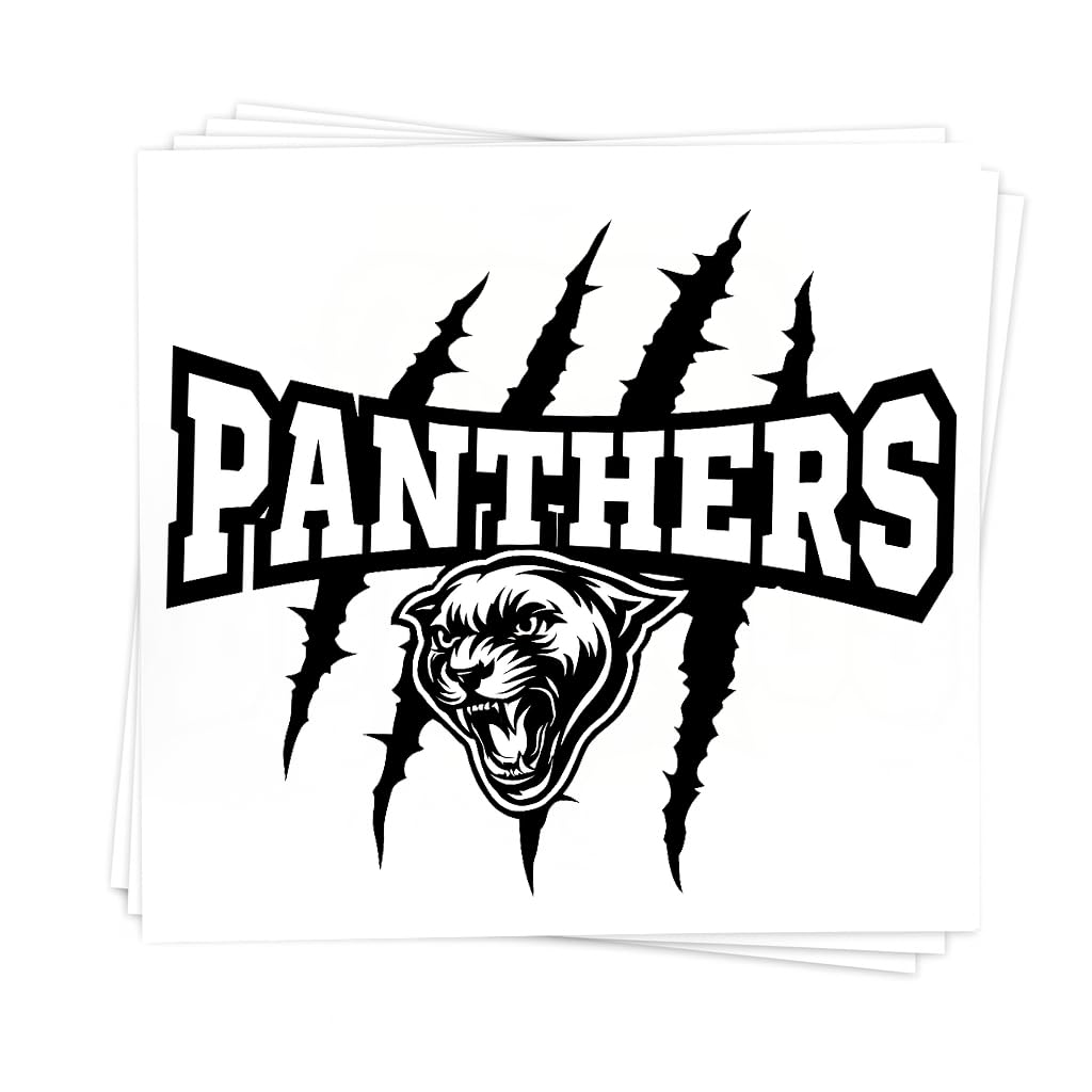 Panthers Mascot Temporary Tattoos for Kids – 25-Pack Pre-Cut, Skin-Safe and FDA Compliant – School Spirit and Sports Team Party Favors