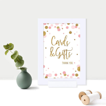 Andaz Press Blush Pink Gold Glitter Girl Baby Shower, Printable Table Tent Place Cards, 20-Pack, Seat Placement Cards Blank Place Cards For Table Settings Name Cards for Wedding, Graduation Food Cards - Colors A