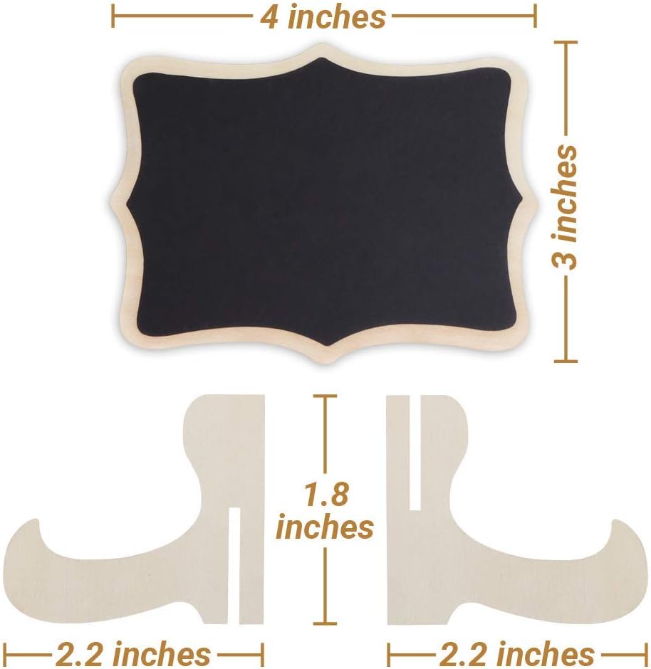 Mini Chalkboard Signs, 20 Pack Framed Small Chalk Board Food Labels with Easel Stand for Party Buffet or Wedding Celebration, Wooden Blackboard as Place Cards for Table Setting or Numbers (30)
