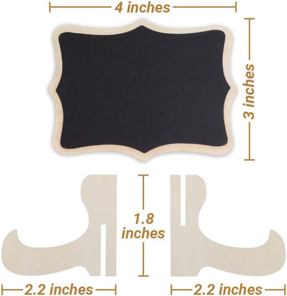 Mini Chalkboard Signs, 20 Pack Framed Small Chalk Board Food Labels with Easel Stand for Party Buffet or Wedding Celebration, Wooden Blackboard as Place Cards for Table Setting or Numbers (30)