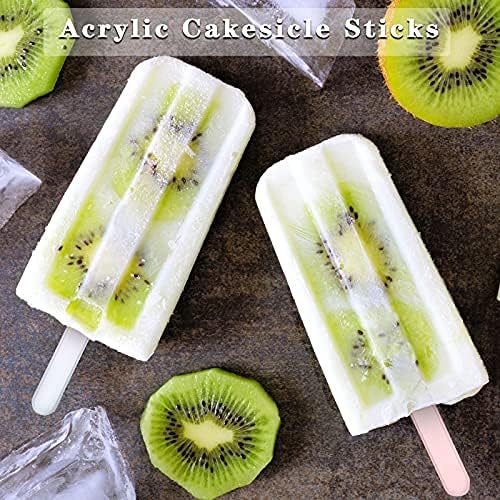 30 Pieces Acrylic Sticks Reusable Cakesicle Cake Pop Mold Mirror Ice Pop Sticks Ice Cream Cakesicle Mold for Home Cake Candy Gifts Party Craft