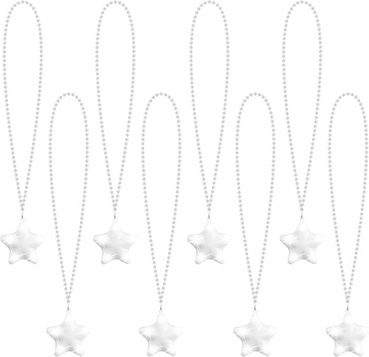 8 Pcs Light Up Necklaces Flashing Star Bead Necklaces Glow In The Dark Party Supplies for Weddings Birthday Valentines Mardi Gras July 4th Halloween Christmas