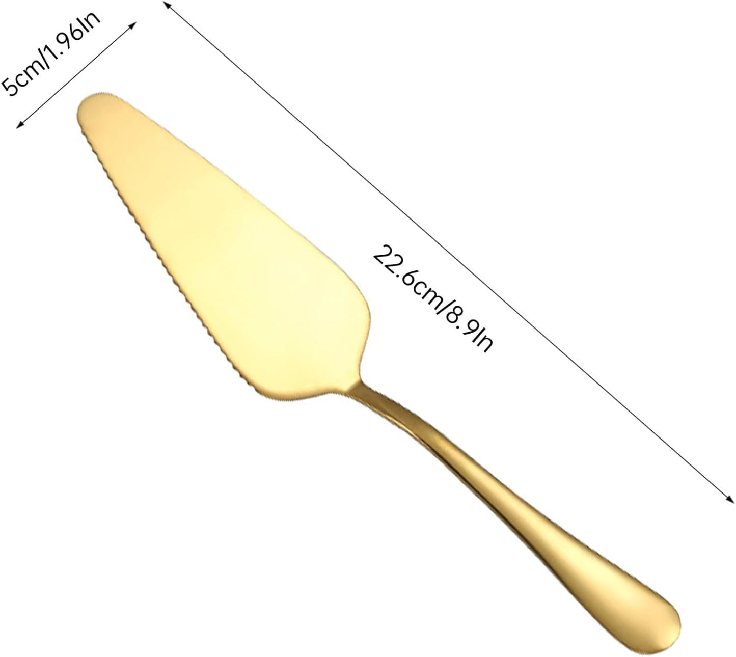 Cake Pie Server, 2 Pack Stainless Steel Pizza Pastry Cake Slicer Server Set, Cake Cutter with Serrated Edges for Kitchen, Restaurants, Wedding, Birthdays and Parties