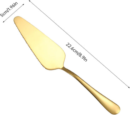 Cake Pie Server, 2 Pack Stainless Steel Pizza Pastry Cake Slicer Server Set, Cake Cutter with Serrated Edges for Kitchen, Restaurants, Wedding, Birthdays and Parties