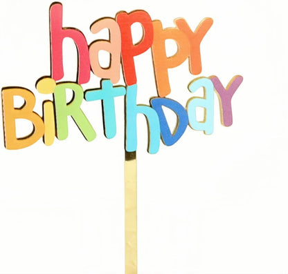 DIY Happy birthday Cake Topper Black Acrylic