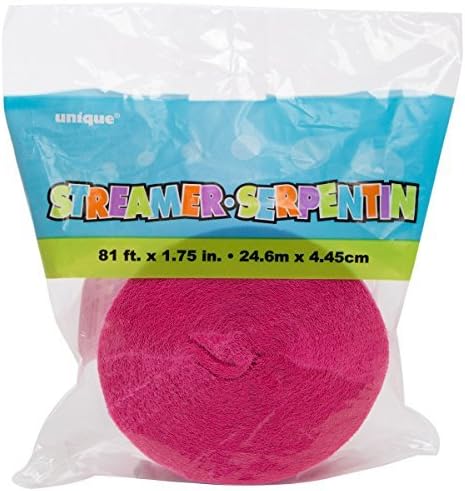 Unique Industries Crepe Paper Streamer, 81ft, Pastel Pink
