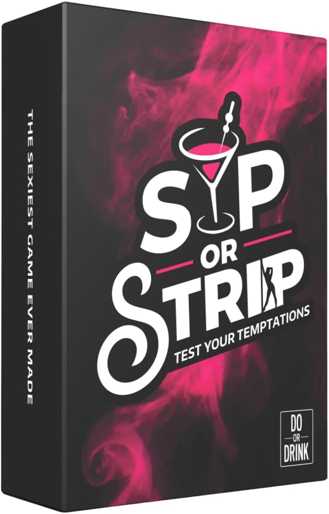 Do or Drink Sip or Strip Adult Drinking Card Game for Couples, Date Night & Parties – 250 Dares, Questions & Challenges for Boyfriend, Girlfriend, or Wife and Husband