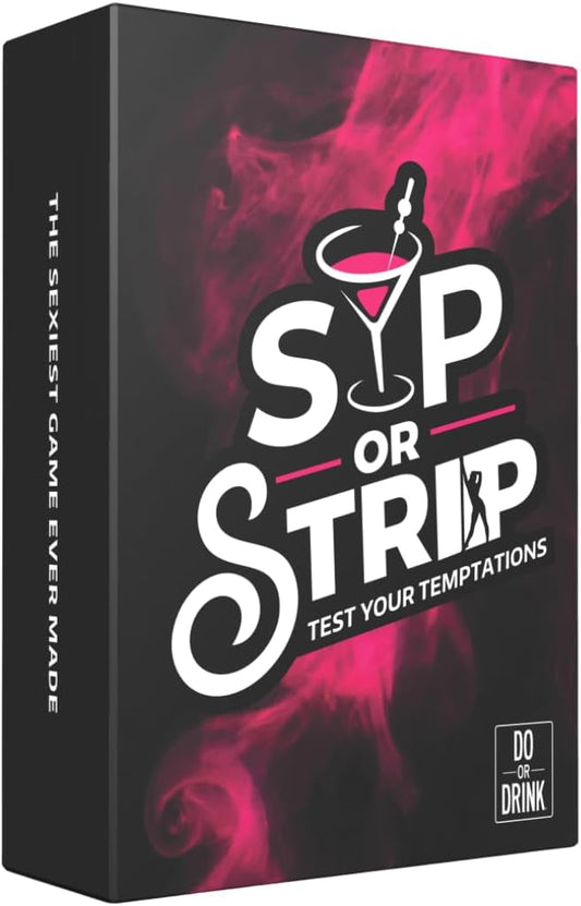 Do or Drink Sip or Strip Adult Drinking Card Game for Couples, Date Night & Parties – 250 Dares, Questions & Challenges for Boyfriend, Girlfriend, or Wife and Husband