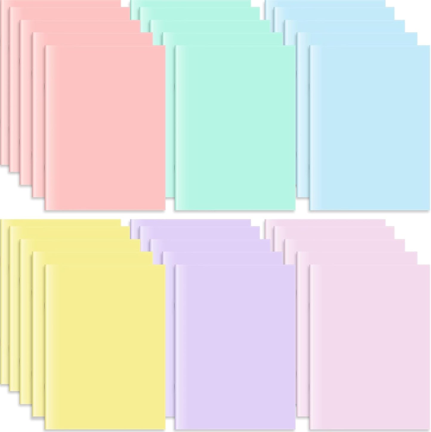Jetec 30 Pcs Back to School Gift for Student Pastel Cover Mini Notebooks Bulk 3 x 5 Inch Tiny Pocket Journal Notepads Travel Writing Notebooks for Classroom Coworker Office Supplies