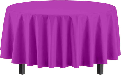12-Pack Premium Plastic Tablecloth 54in. x 108in. Rectangle Table Cover - Dark Blue - Colors B