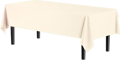 12-Pack Premium Plastic Tablecloth 54in. x 108in. Rectangle Table Cover - Dark Blue - Colors A