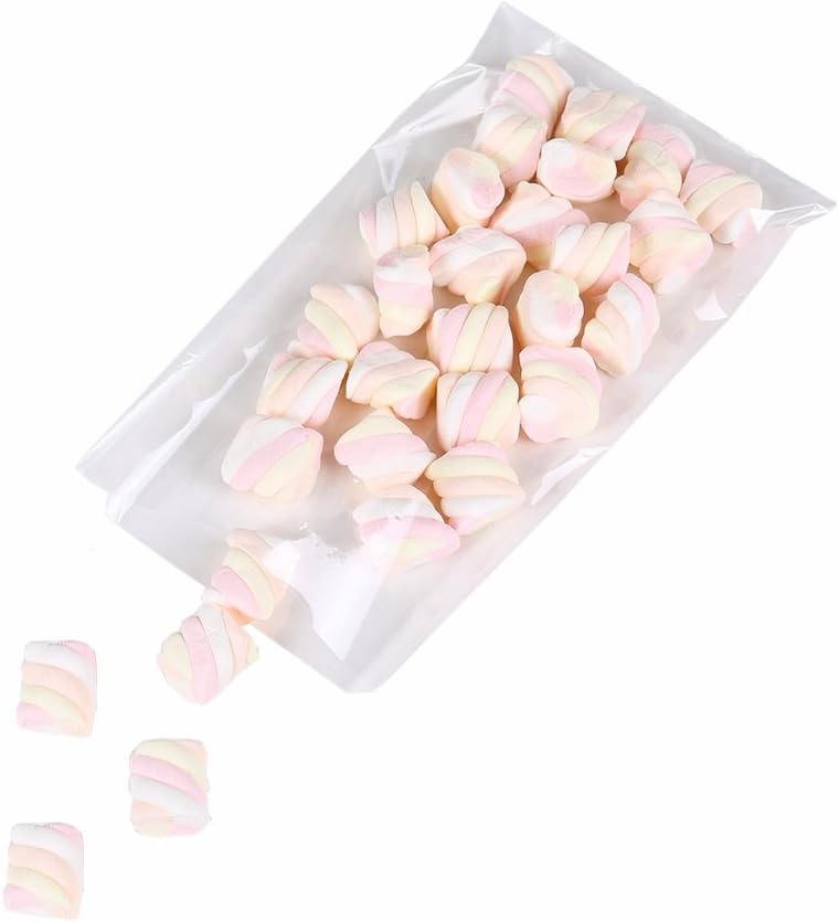 Brandon-super 100 Pcs 8 in x 6 in Clear Flat Cello Cellophane Treat Bags Good for Bakery,Popcorn,Cookies, Candies,Dessert, Birthday 1.4mil.Give Metallic Twist Ties!