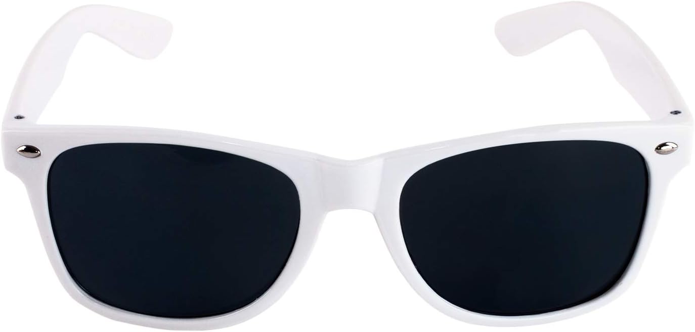 Super Z Outlet Plastic Vintage Retro Style Sunglasses Classic Shades Eyewear Party Favors (24, White)