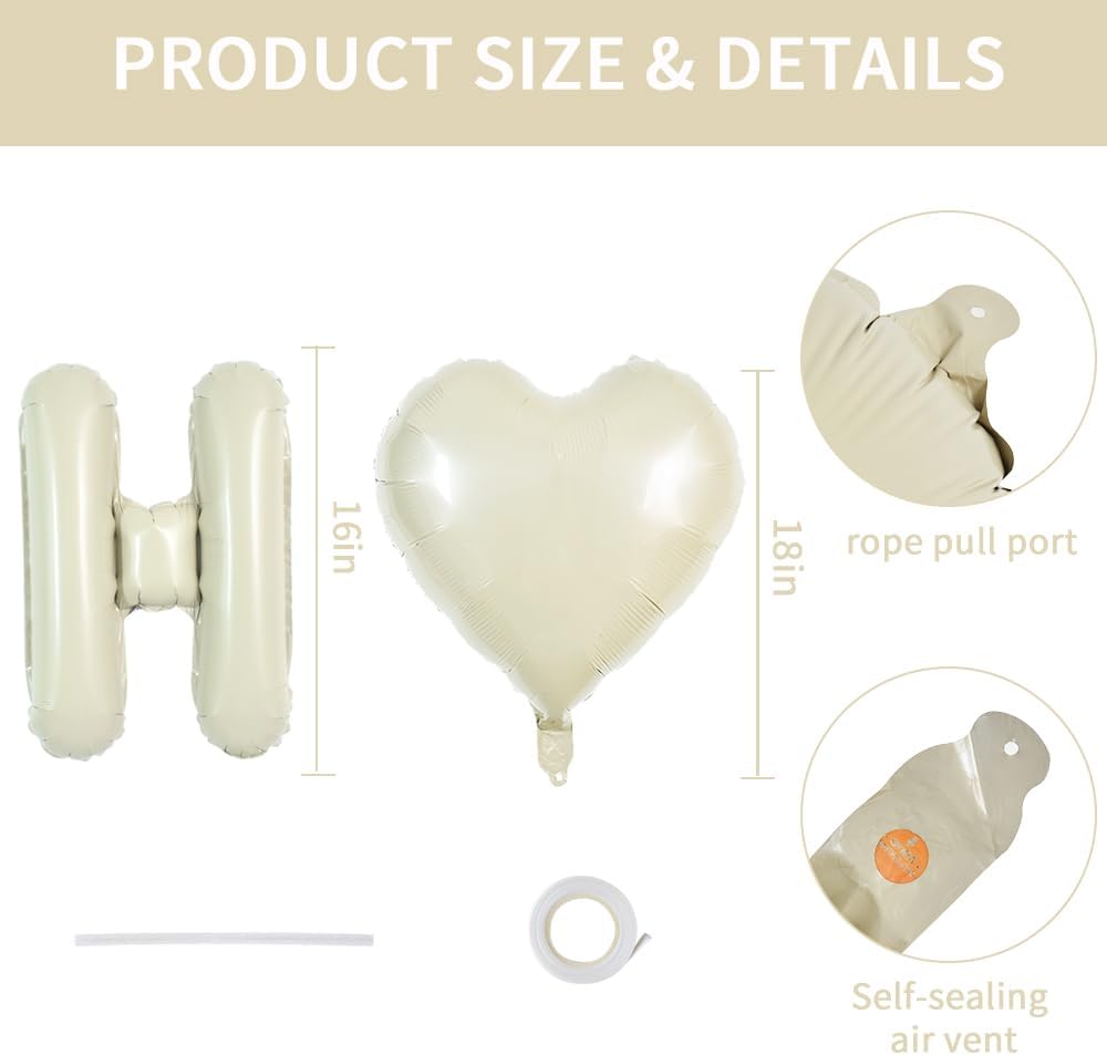TONIFUL 16 Inch Cream White HOME SWEET HOME Letter Balloon,Decoraction for Housewarming, New Home Parties and Homecoming Celebrations,Ivory White Balloon Banner for Welcome Sign and Party Supplies