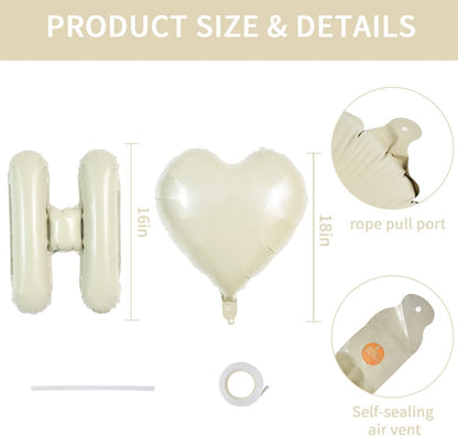 TONIFUL 16 Inch Cream White HOME SWEET HOME Letter Balloon,Decoraction for Housewarming, New Home Parties and Homecoming Celebrations,Ivory White Balloon Banner for Welcome Sign and Party Supplies