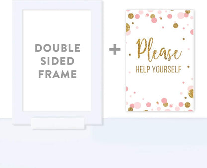Andaz Press Blush Pink Gold Glitter Girl Baby Shower, Printable Table Tent Place Cards, 20-Pack, Seat Placement Cards Blank Place Cards For Table Settings Name Cards for Wedding, Graduation Food Cards - Colors A