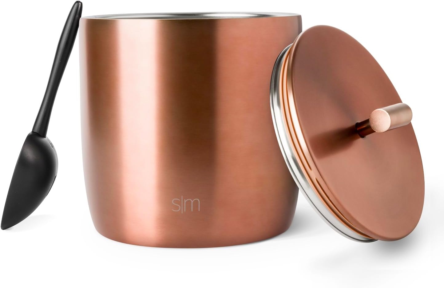 Simple Modern Vacuum Insulated Ice Bucket with Lid and Scoop | for Cocktail, Champagne, Wine, Beer, & Hosting | Stainless Steel 100oz Capacity for Large Parties | Rocks Collection | Midnight Black