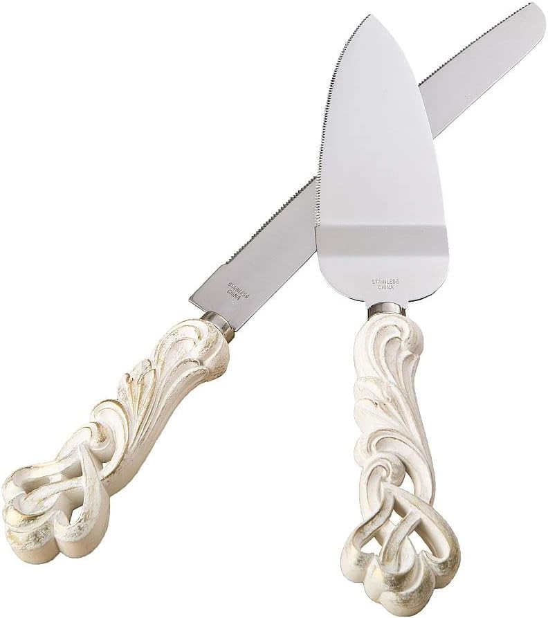 GIFTS INFINITY Personalized Wedding Cake Knife and Server Set with Engraving – Cake Cutting Utensil Set, Keepsake Gift for Wedding, Anniversary, Reception, Birthday & Other Occasions (CH-101WB)