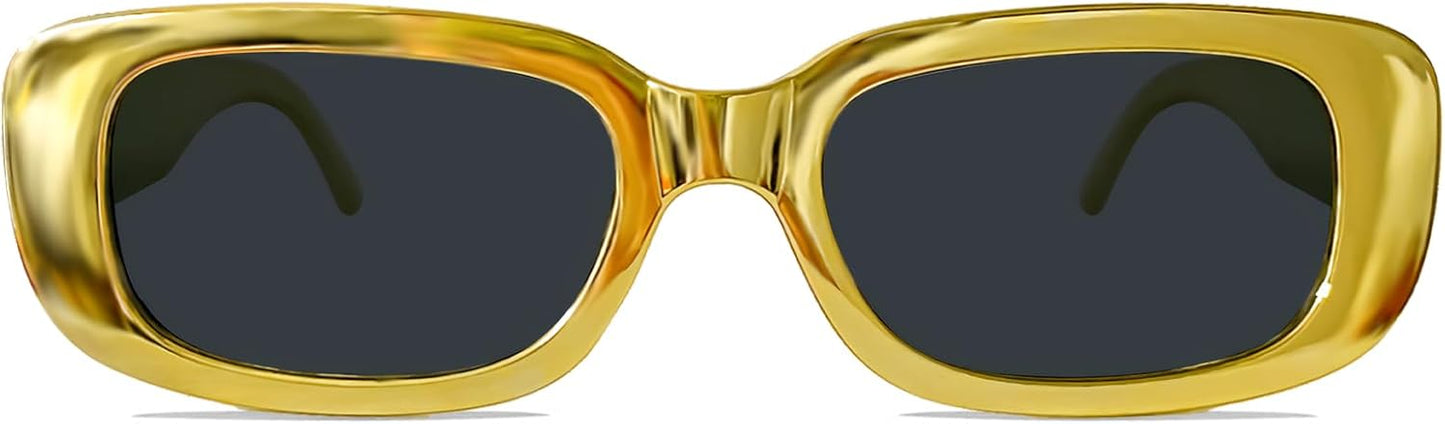 SUNOVELTIES 10 Pack Rectangle Sunglasses for Women Retro Narrow Square Glasses 90s Aesthetic Vintage Eyewear Uniex Adult