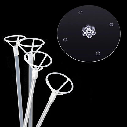 Balloon Sticks with Base, 10 Pack 17"Tall Clear Balloon Stick Stands Holder for Table Top Centerpieces for 10 to 24 inch Balloons Banquet Decor for Birthday /Wedding / Thanksgiving /Bridal Shower Party