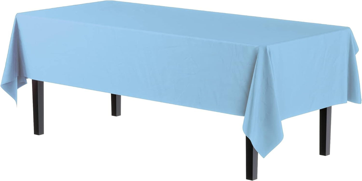 Exquisite Party Solids 6-Pack Premium Plastic Tablecloth 54in. x 108in. Rectangle Plastic Table Cover - Navy