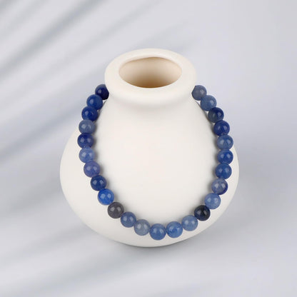 LPBeads Handmade Natural Gemstone Stretch Elastic Bracelet Healing Crystal Round Stone Beads Jewelry Gifts for Women Men