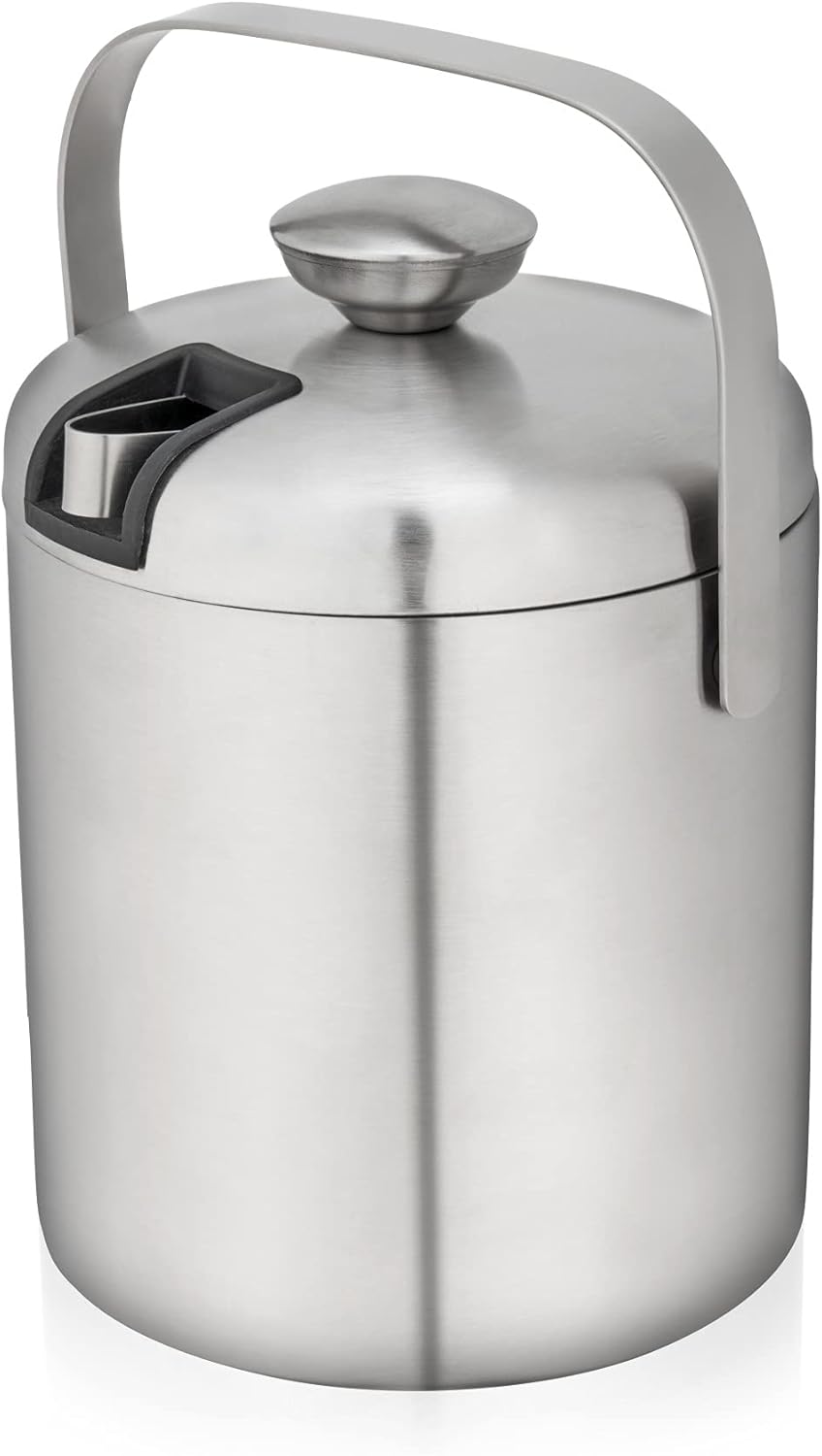True Clear Acrylic Ice Bucket with Handles, 3-Liter Capacity, Durable Wine and Champagne Bucket, Perfect Ice Buckets for Parties, BBQs, Weddings, Picnics, Holidays, Outdoors, 8.75" x 8.25", Set of 1