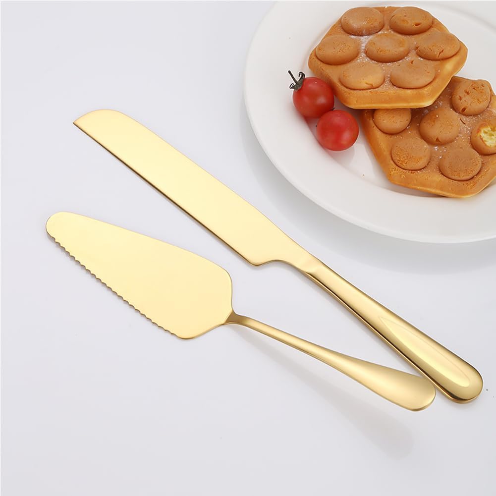 Wedding Cake Knife and Server Set Silver,Stainless Steel Cake Cutting Set,2Pcs Include Cake Cutter And Cake Server for Wedding, Birthday, Parties and anniversary, Dishwasher Safe