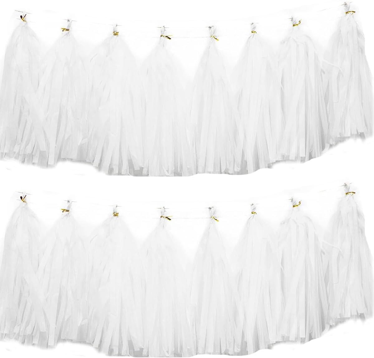 30pcs Paper Tassels Garland Banner Tissue Paper Tassel DIY Hanging Paper Decorations Party Tassel Garland Decor Baby Shower Nursery Wedding Festival Baby Shower Decoration(30, White)