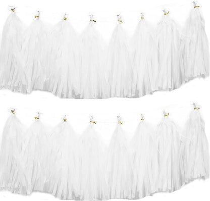 30pcs Paper Tassels Garland Banner Tissue Paper Tassel DIY Hanging Paper Decorations Party Tassel Garland Decor Baby Shower Nursery Wedding Festival Baby Shower Decoration(30, White)