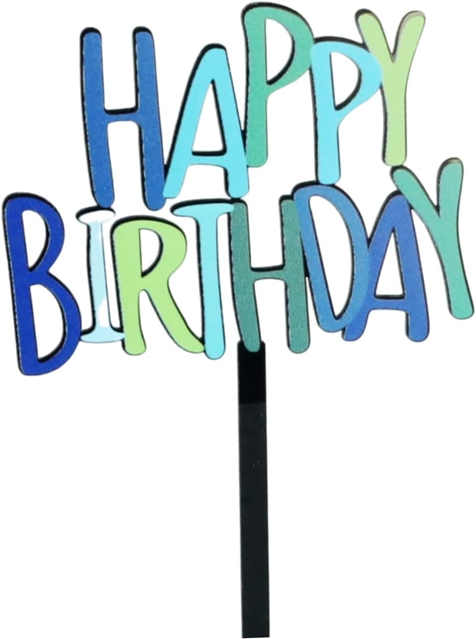 DIY Happy birthday Cake Topper Black Acrylic