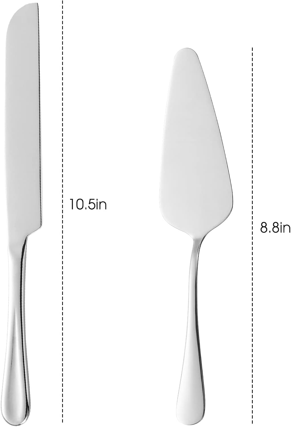 Cake Serving Set, Cake Pie Pastry Servers, Stainless steel Cake Knife and Server Set Perfect For Birthday, Wedding, Parties and Events (Silver)