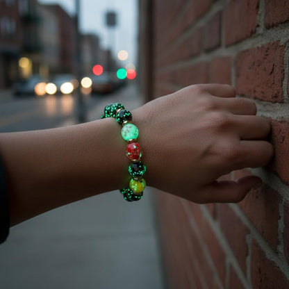 Handmade Glow-in-the-Dark Beaded Bracelet, Luminous Wrist Accessory, Fashion Bracelet for Women, Ideal Gift for Night Events, Parties & Birthdays