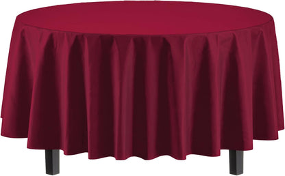 12-Pack Premium Plastic Tablecloth 54in. x 108in. Rectangle Table Cover - Dark Blue - Colors A