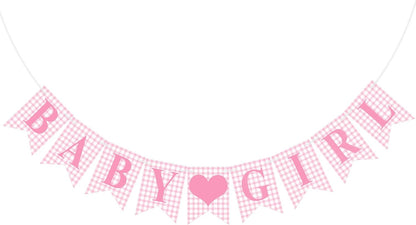 Hahafelt 1 Pcs Blue Gingham Welcome Baby Boy Banner for Baby Shower Party Decorations Pre Strung Gender Reveal Paper Banner for Table, Wall, Mantel Display Party Decor Supplies