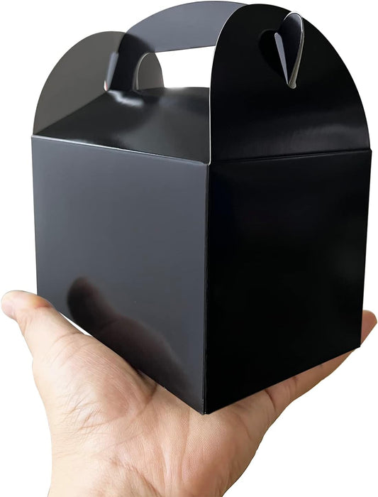 HKLMRO 35 PCS Party Treat Boxes Black Candy Cookies GiftBox DIY Portable Favor Bags Snack Goodie Cardboard Gable Perfect for Kids Birthday Halloween Wedding Baby Shower Easter Supplies Decoration