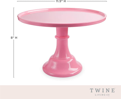 Twine Melamine Cake Stand, Cupcake Display Home Decor Food and Dessert Serving Accessory, 11.5 x 8 Inches, White, Set of 1