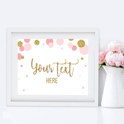 Andaz Press Blush Pink Gold Glitter Girl Baby Shower, Printable Table Tent Place Cards, 20-Pack, Seat Placement Cards Blank Place Cards For Table Settings Name Cards for Wedding, Graduation Food Cards - Colors A