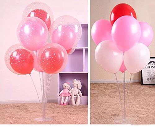LANGXUN 28" Height Table Balloon Stand Kit for Birthday Party Wedding Decorations, Balloons Arch Kit for Graduation Party and Christmas Balloon Decorations (8 Pack)