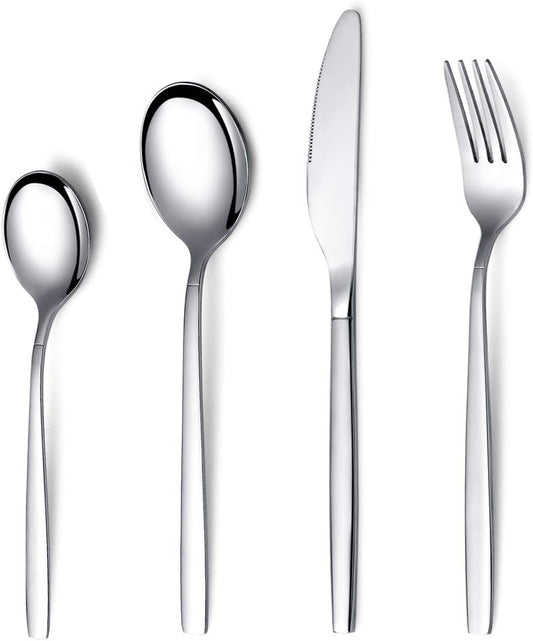 Berglander Gold Serving Utensils 10 Pieces, Titanium Golden Plating Serving Spoons, Included Cake Knife Cake Server Serving Forks Sugar Spoon Salad Spoon Forks Butter Knife Gravy Ladle ect.