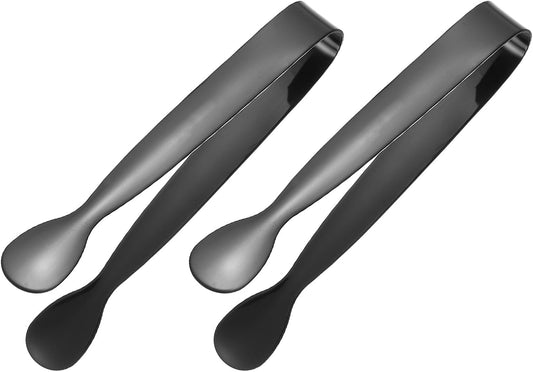 uxcell 2 Pcs Mini Serving Tongs, 4.3 Inch Kitchen Tong Stainless Steel Small Buffet Tongs Ice Sugar Tong for Serving Charcuterie Dessert Party Tea Party Bar Coffee, Gold