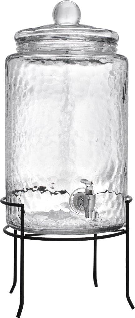 1.5 Gallon Glass Drink Dispenser for Parties 3 PACK Beverage Dispensers with Stand, Glass Water Jug Dispenser, with 18/8 Stainless Steel Spigot, Great for Party, Wedding, Picnic, BBQ Wicker Design