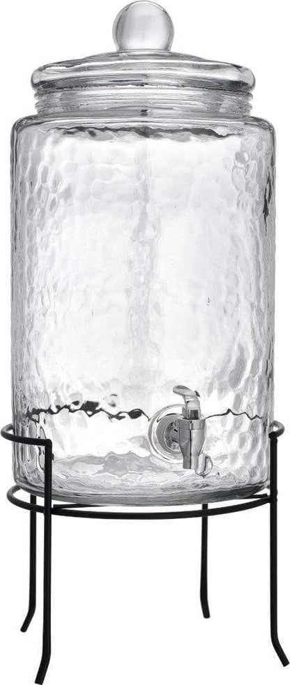 1.5 Gallon Glass Drink Dispenser for Parties 3 PACK Beverage Dispensers with Stand, Glass Water Jug Dispenser, with 18/8 Stainless Steel Spigot, Great for Party, Wedding, Picnic, BBQ Wicker Design